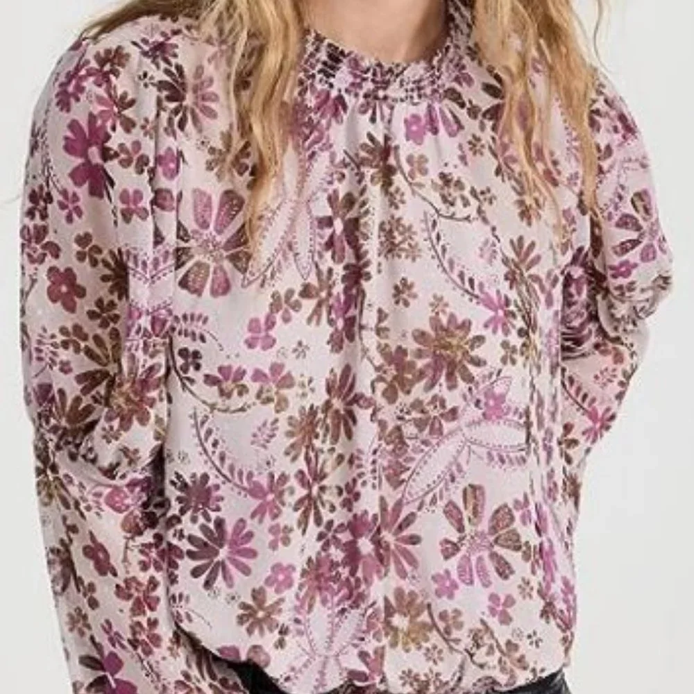 Free People Clarissa Lilac Grey Combo Top - Size XS NWT